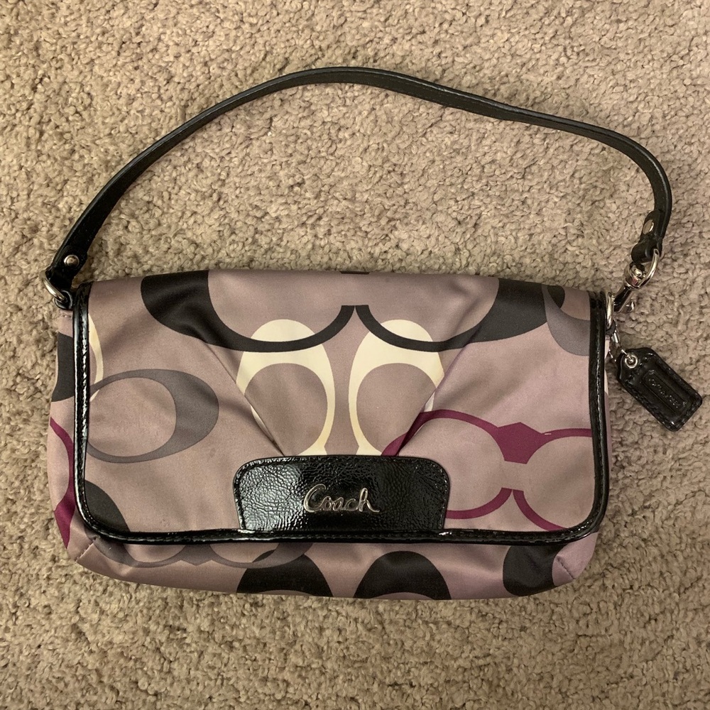 Coach Gray & Purple Clutch